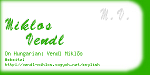 miklos vendl business card
